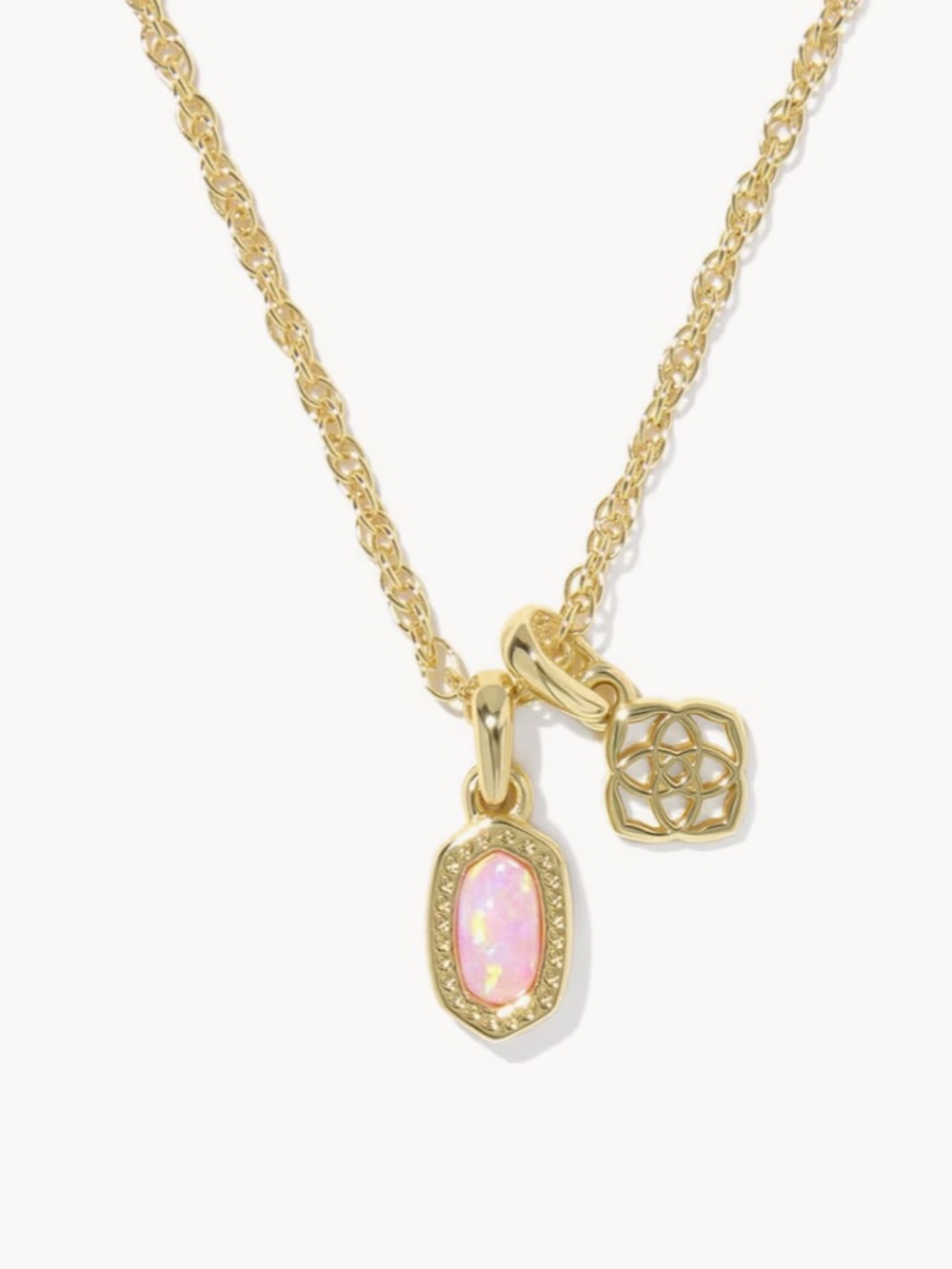 NEW Kendra Scott Mini Elisa Pink MOP Dira Gold Necklace